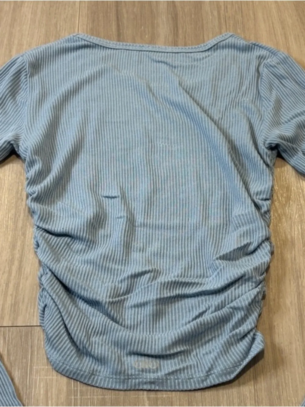 Alo Yoga Gather Long Sleeve in Light Blue Gray